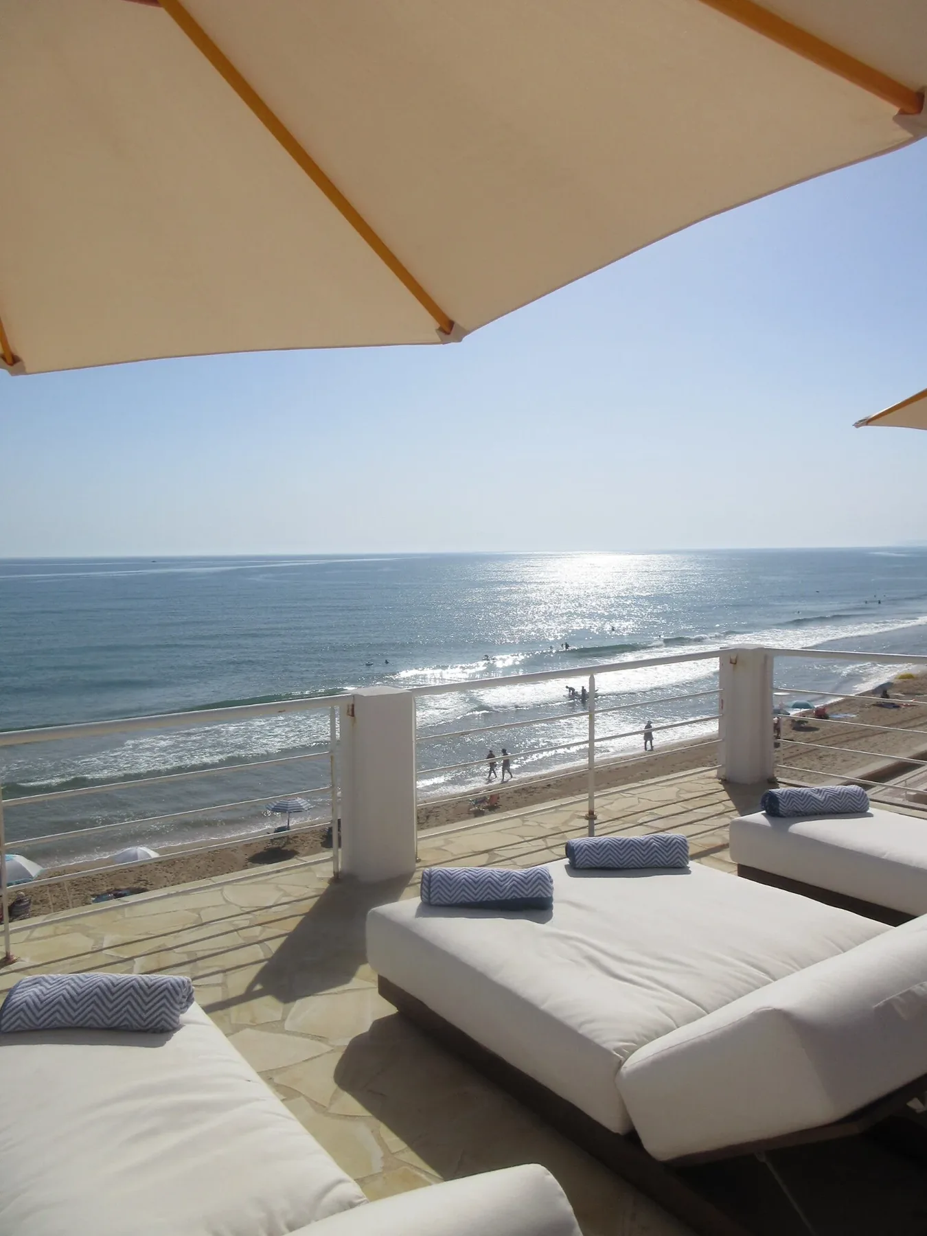 Sun loungers overlooking the sea