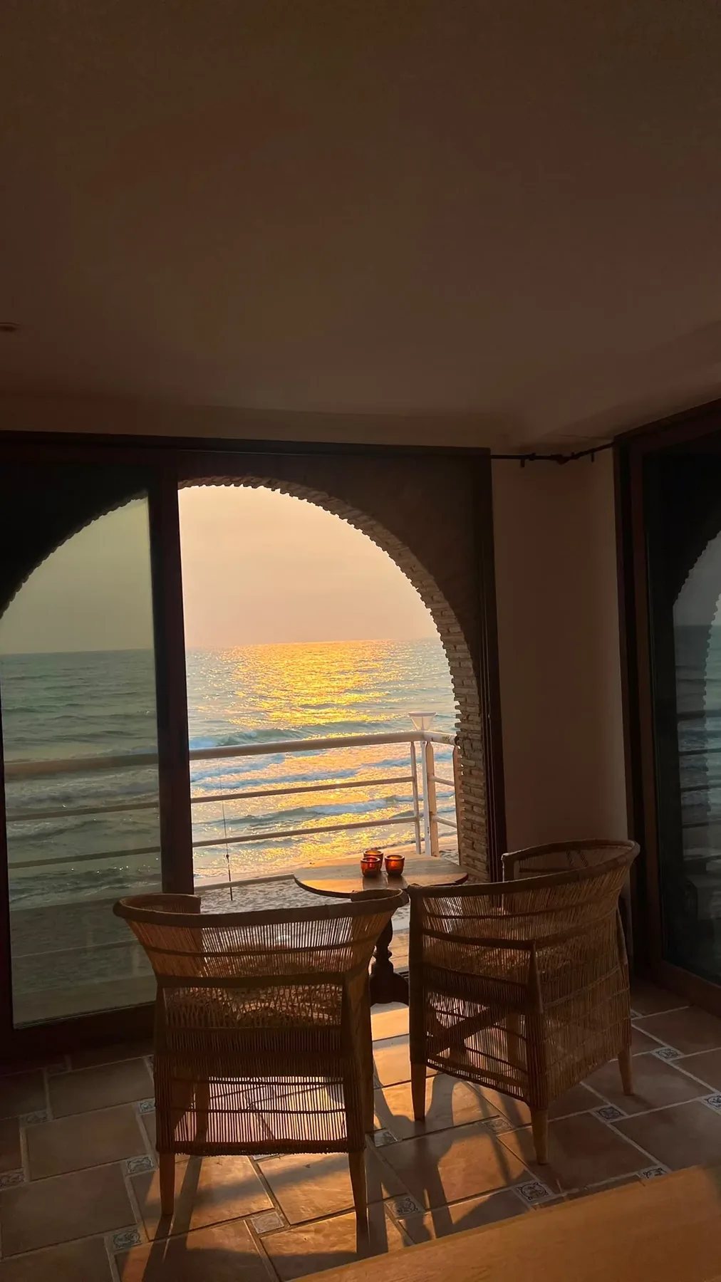 Sunrise over the sea from the beachhouse